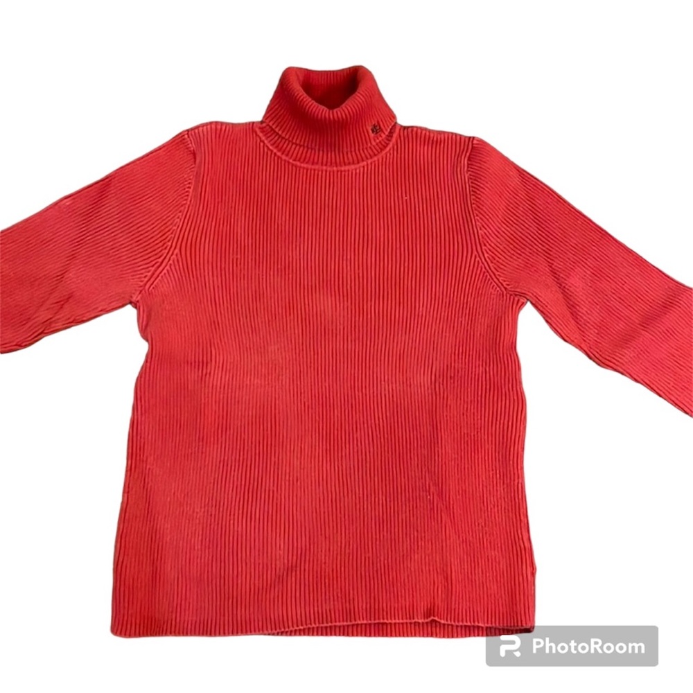lAUREN RALPH LAUREN Red/Maroon Ribbed Turtleneck Size XL